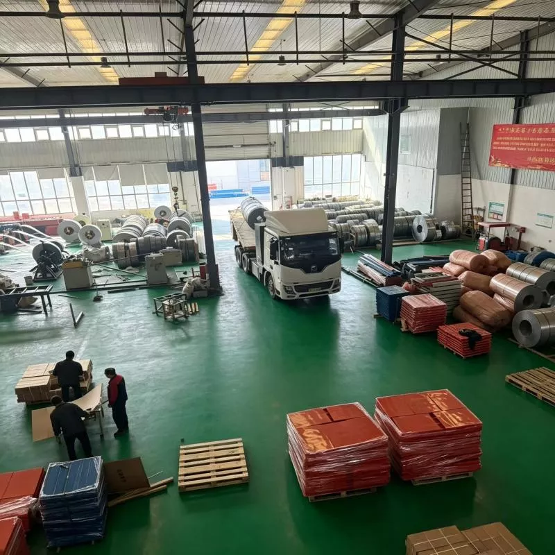 Loading and unloading operation site in steel coil raw material workshop