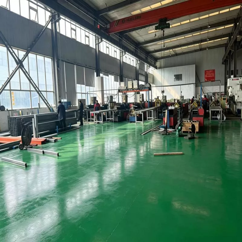 Realistic view of the metal processing workshop for cargo frame components