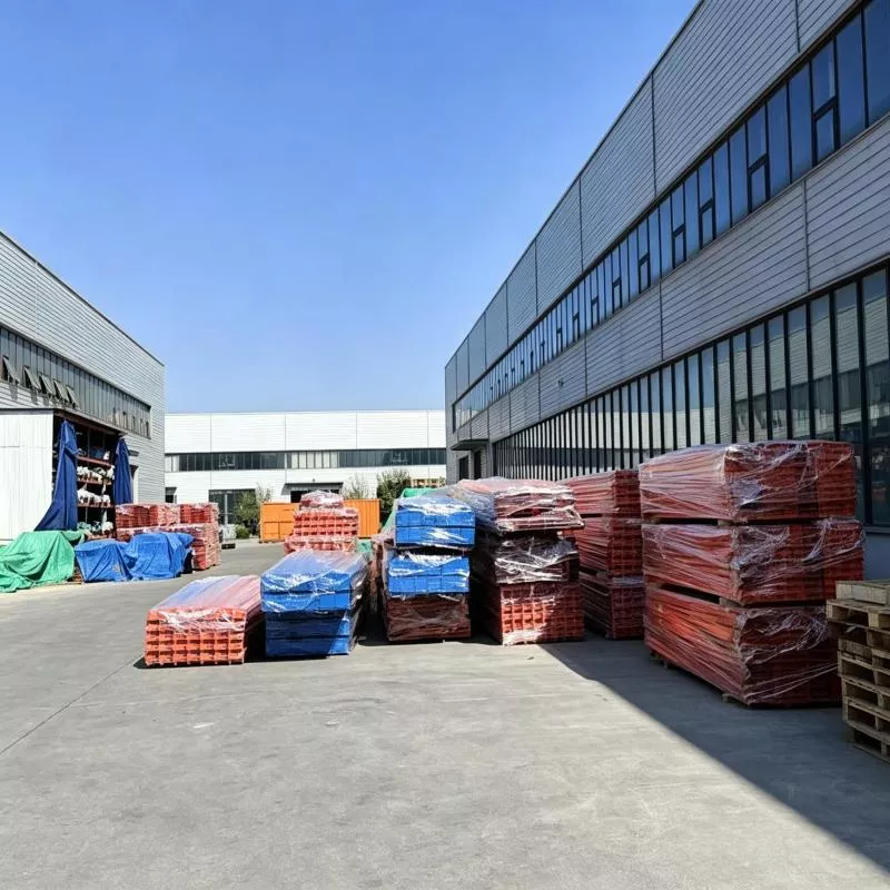 Outdoor storage area for goods awaiting shipment in the factory area